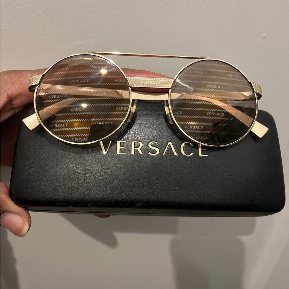 Versace gold framed sunglasses